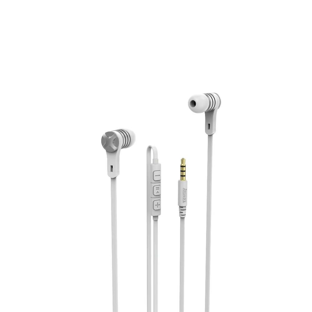 "Kopfhörer ""Intense"", In-Ear, Mikrofon, Flachbandkabel, Weiß/Grau (00184019)"