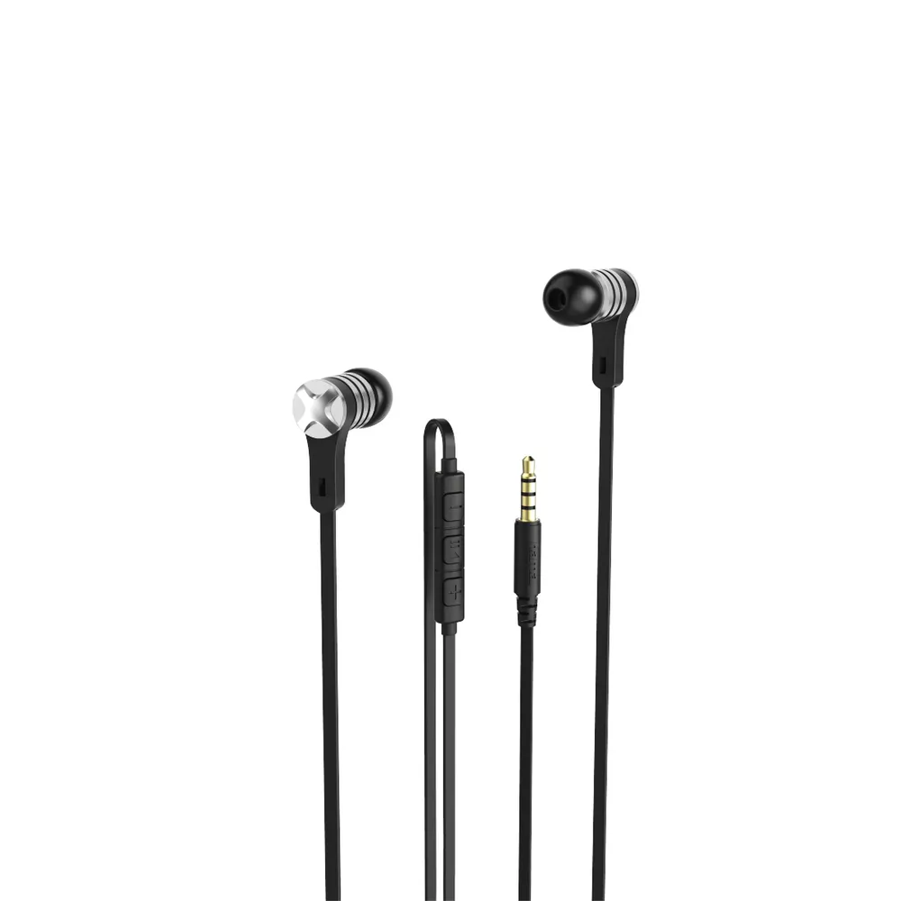 "Kopfhörer ""Intense"", In-Ear, Mikrofon, Flachbandkabel, Schwarz (00184018)"