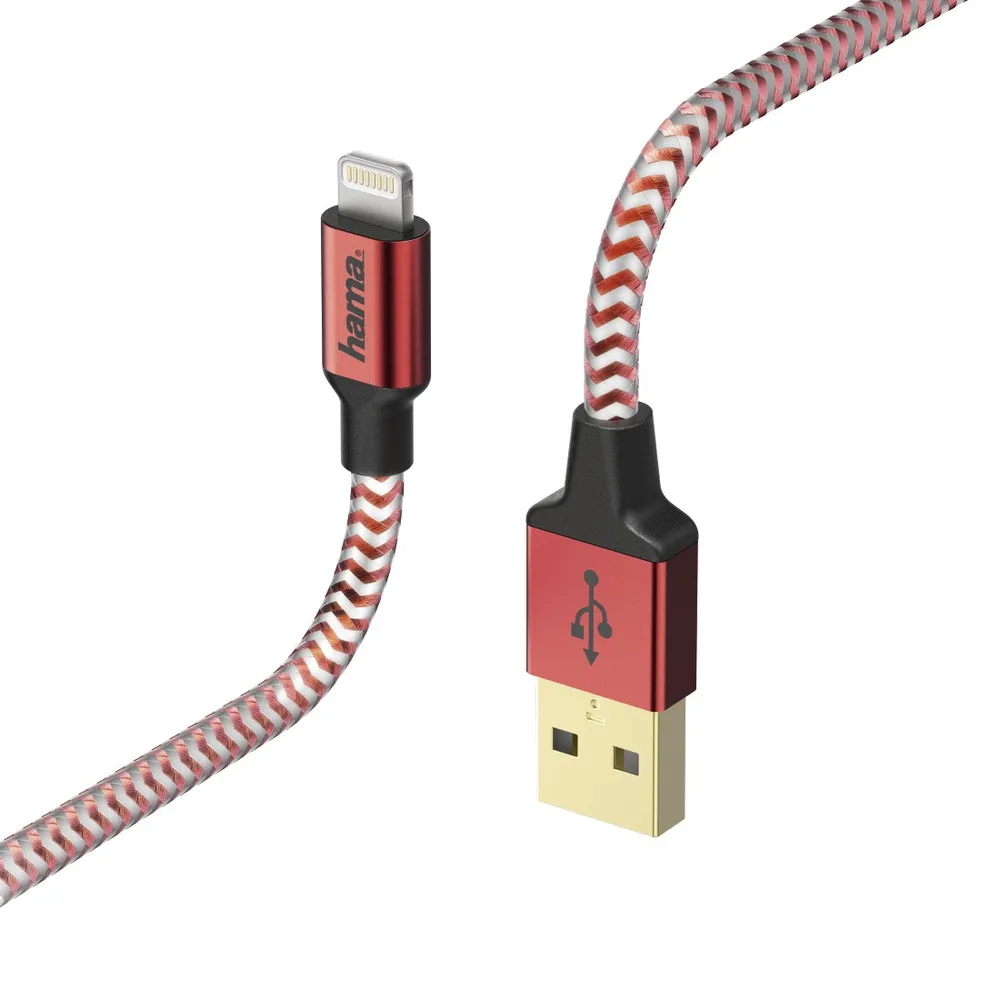 "Lade-/Datenkabel ""Reflective"", Lightning, 1,5 m, Rot (00178299)"