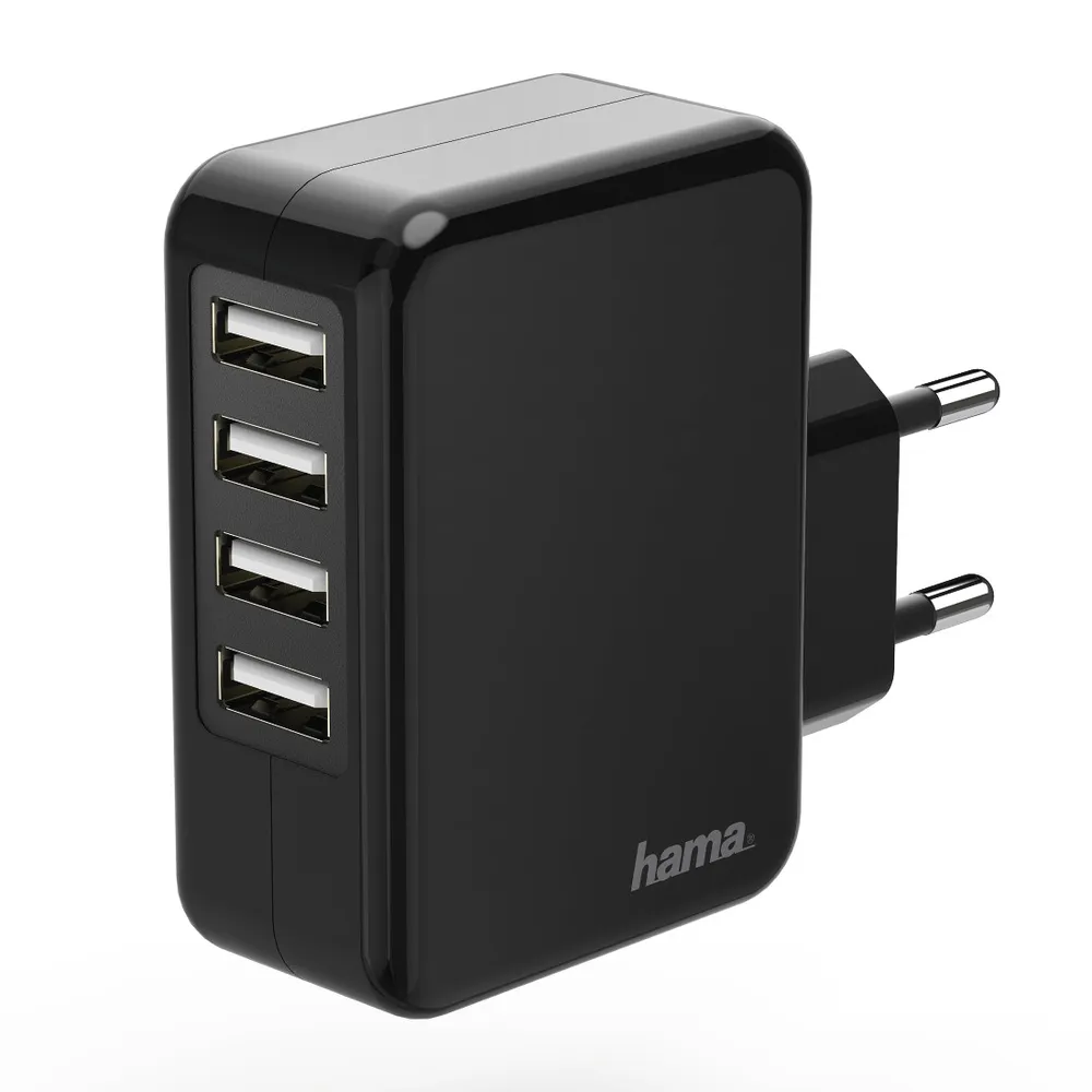 Ladegerät, 4-fach USB, 4.8 A, schwarz (00173676)