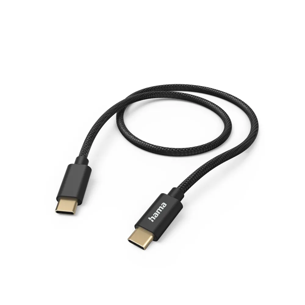 "Ladekabel ""Fabric"", USB-C - USB-C, 1,5 m, Nylon, Schwarz (00201547)"