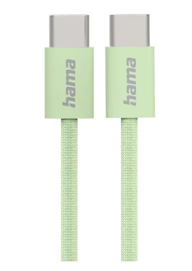 Ladekabel Fabric, USB-C - USB-C, 1m, Nylon, Grün (00201726)