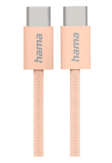 Ladekabel Fabric, USB-C - USB-C, 1m, Nylon, Orange (00201727)