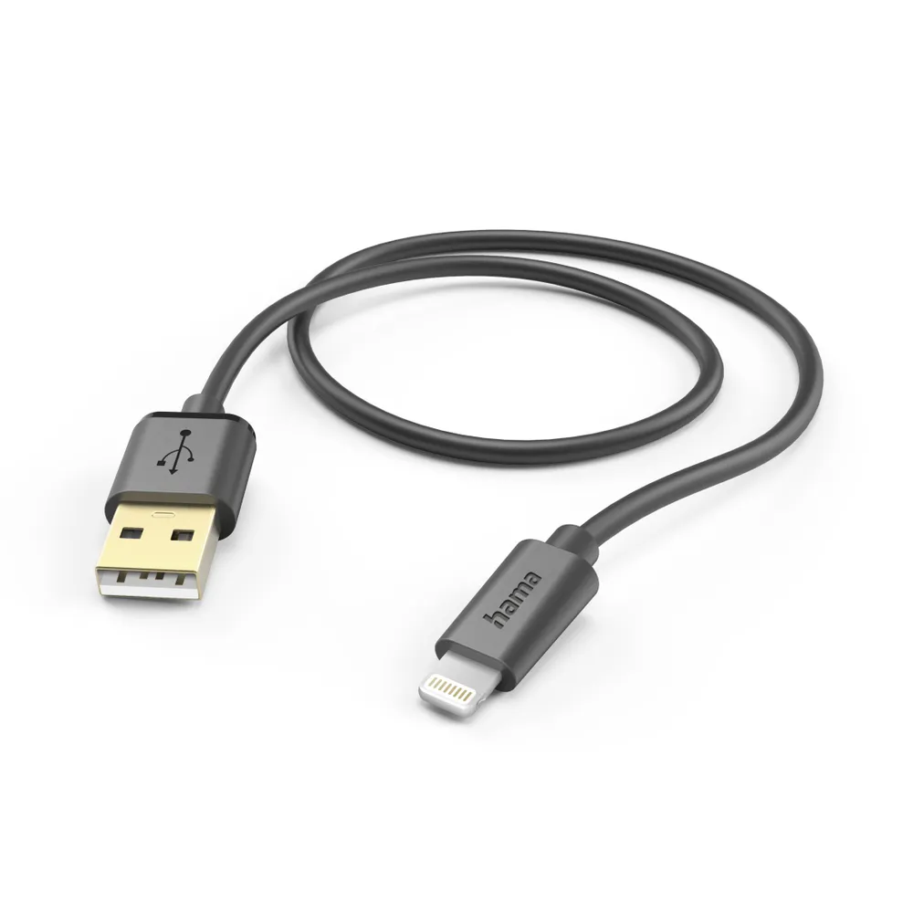 Ladekabel, USB-A - Lightning, 1,5 m, Schwarz (00201580)