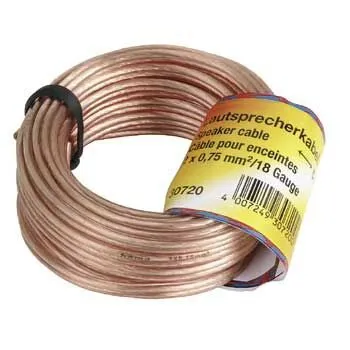 Lautsprecherkabel 2x 0,75 mm², 10 m, Transparent (00030721)