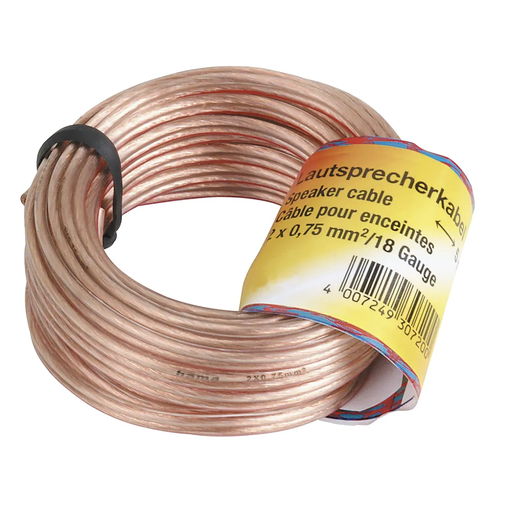 Lautsprecherkabel, 2x 0,75 mm², 10 m, Transparent (00205141)