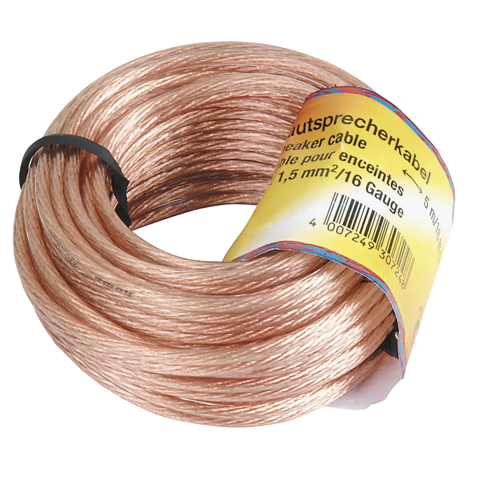 Lautsprecherkabel, 2x 1,5 mm², 10 m, Transparent (00205142)