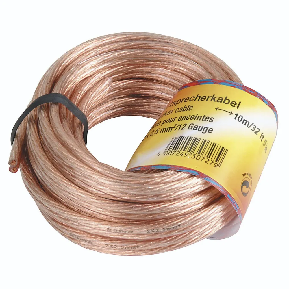 Lautsprecherkabel, 2x 2,5 mm², 10 m, Transparent (00205267)