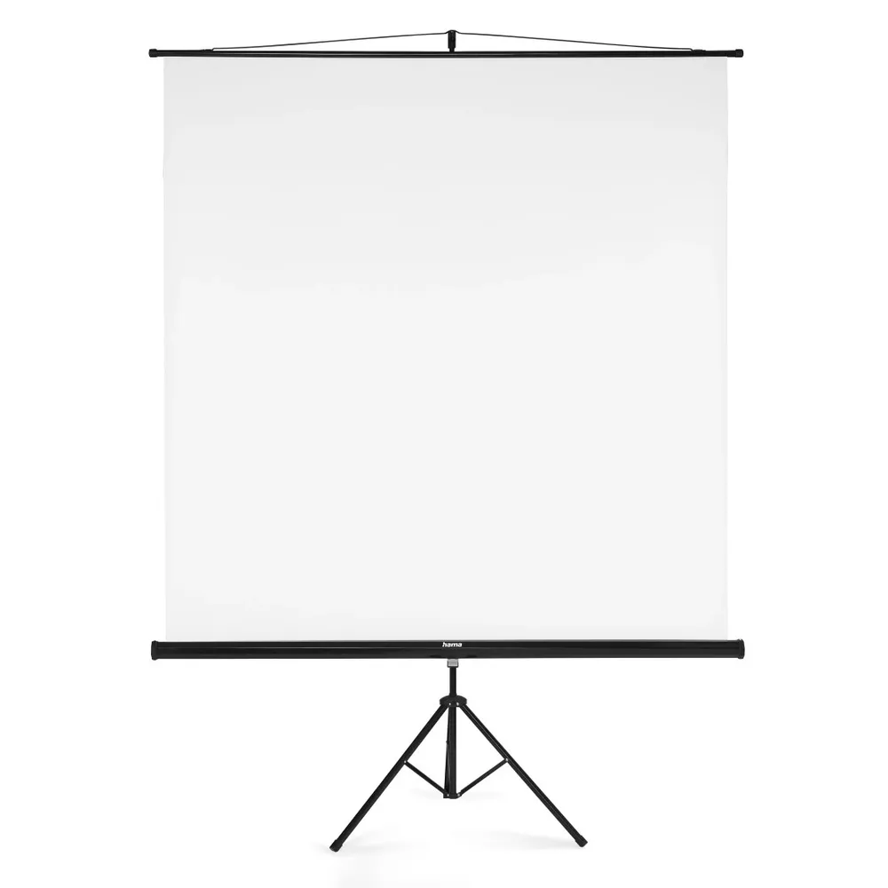 Leinwand mit Stativ, 180 x 180 cm, 2in1, mobiles Set, Teleskoprohr, Weiß (00021573)