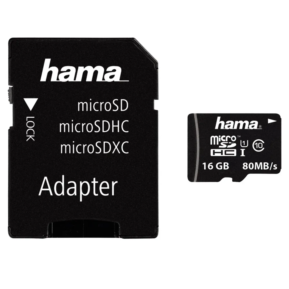 microSDHC 16GB Class 10 UHS-I 80MB/s + Adapter/Foto (00124150)