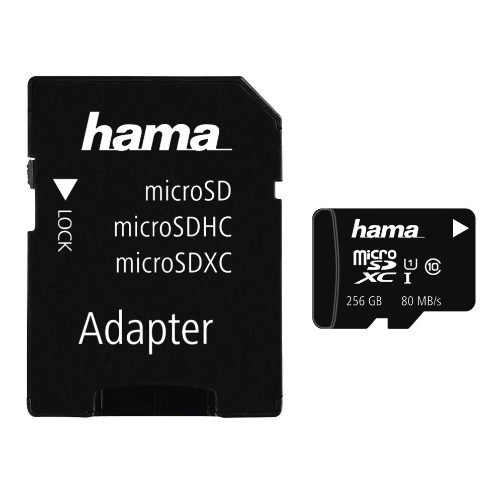 microSDXC 256GB Class 10 UHS-I 80MB/s + Adapter/Foto (00124173)