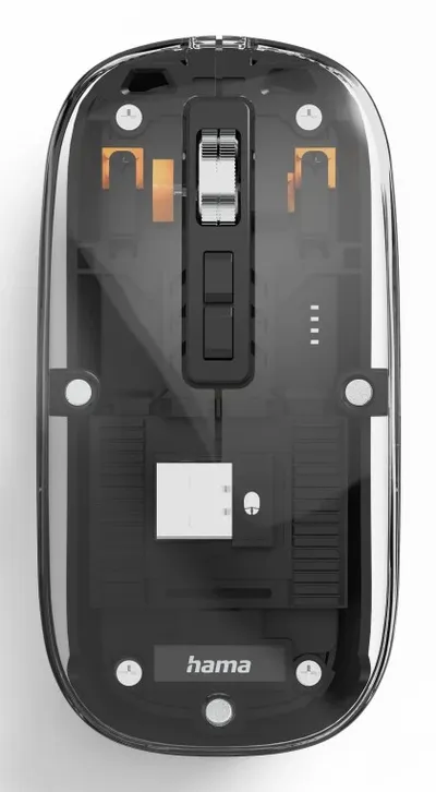 Multi-Device-Maus WM-600, kabellos, Funk/BT, flach, 5 Tasten, transparent (00173094)