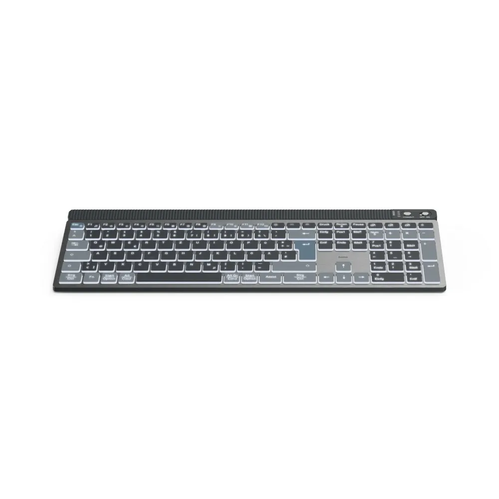 "Multi-Device-Tastatur ""WK-750"", kabellos, beleuchtet, Schwarz, QWERTZ DE (00173068)"
