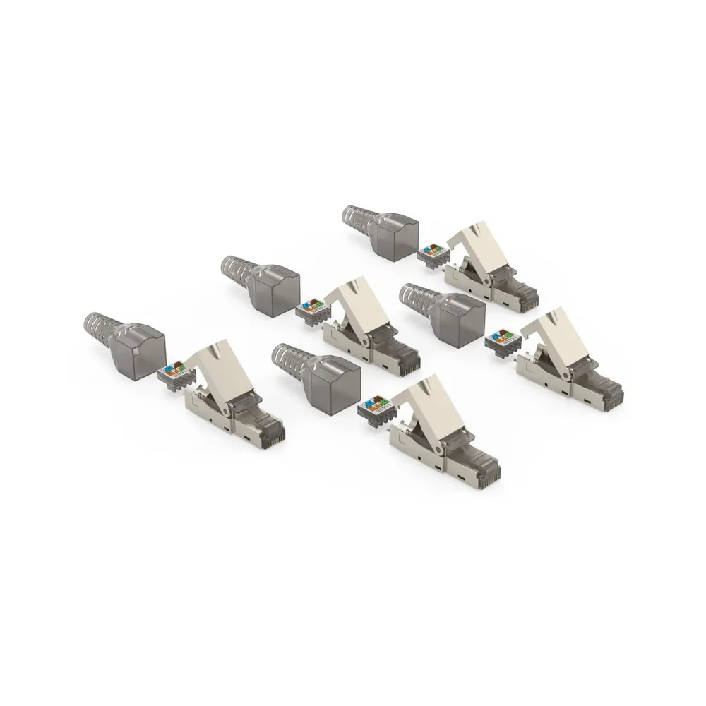 Netzwerkstecker, CAT-6a, 10 Gbit/s, geschirmt, werkzeuglose Montage, 5 St. (00200793)