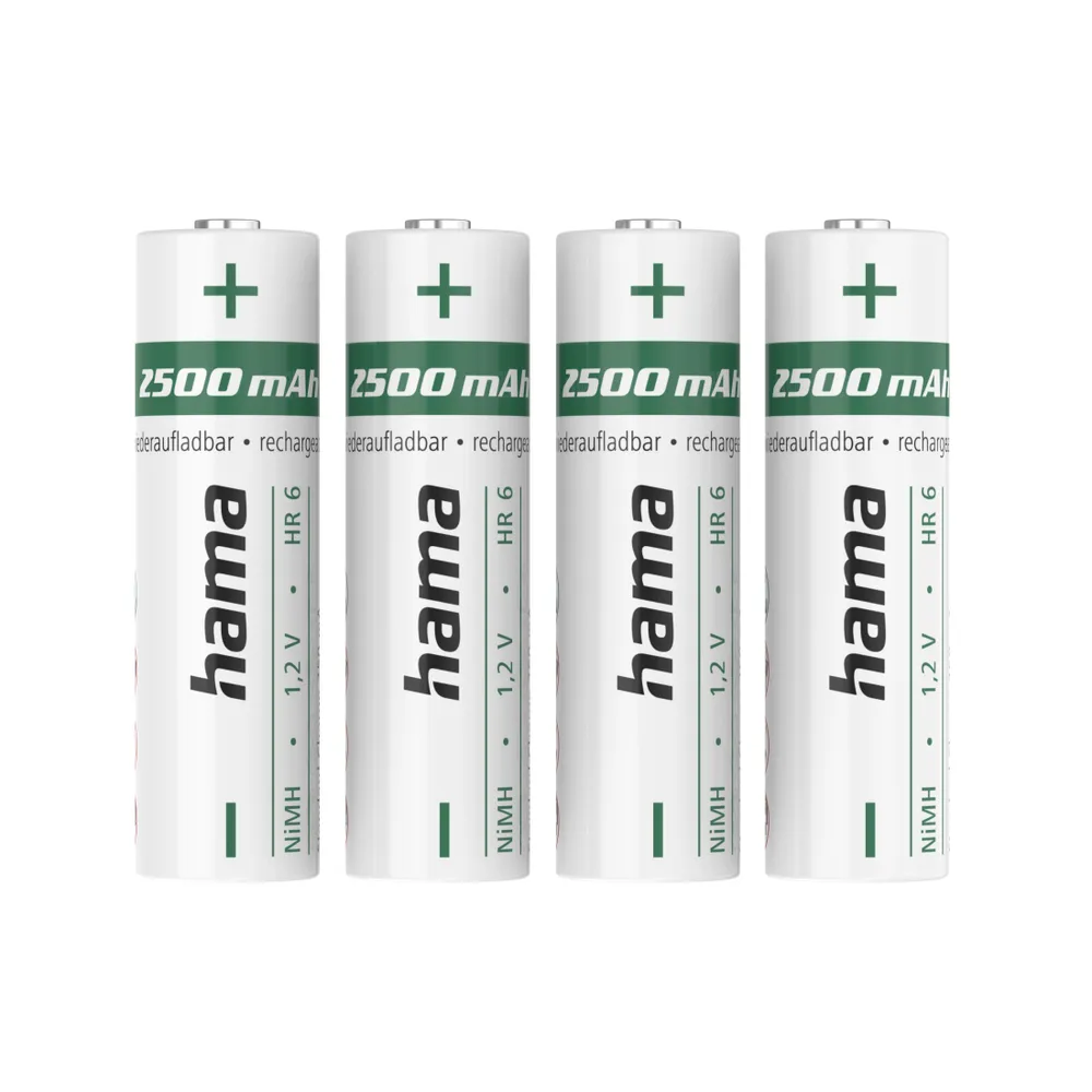 NiMH-Akkus, AA Mignon, 2500 mAh, 1,2 V, 4 Stück (00223531)