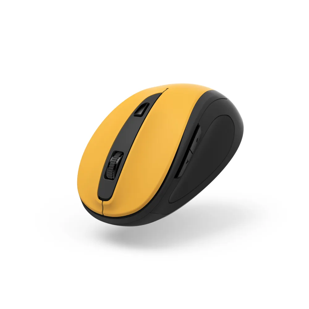 "Optische 6-Tasten-Funkmaus ""MW-400 V2"", ergonomisch, USB-Empf., Signalgelb (00173029)"