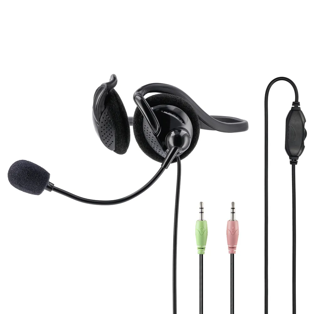 "PC-Office-Headset ""NHS-P100"" mit Neckband, Stereo, Schwarz (00139920)"