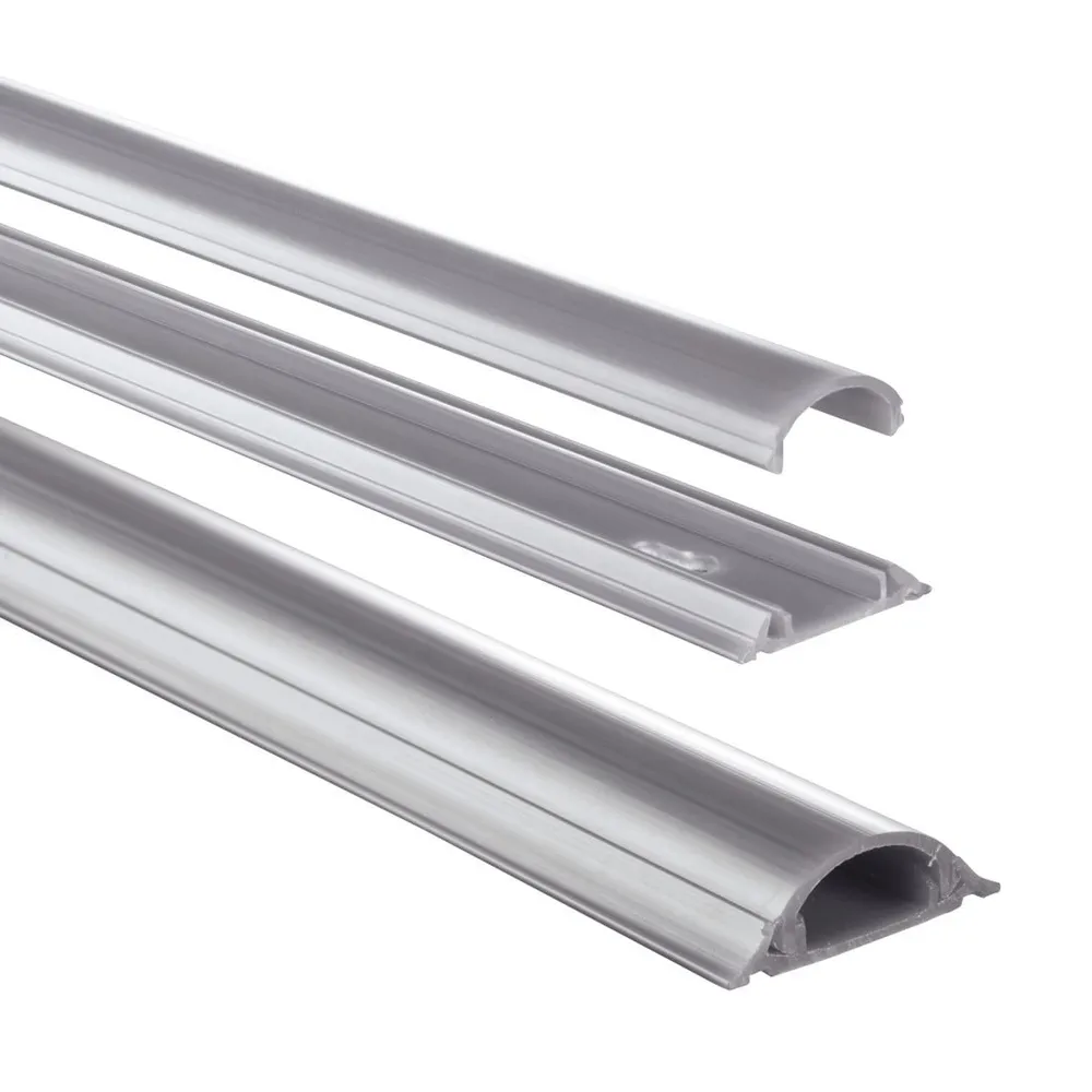 PVC-Kabelkanal, halbrund, selbstklebend, 100/3,5/0,9 cm, Grau (00020616)