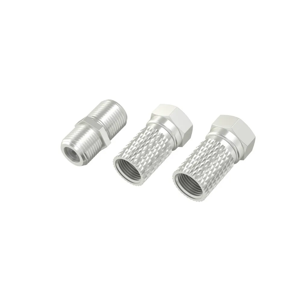 SAT-Adapter-Set, 2x F-Stecker und Adapter F-Kupplung/F-Kupplung (00205203)