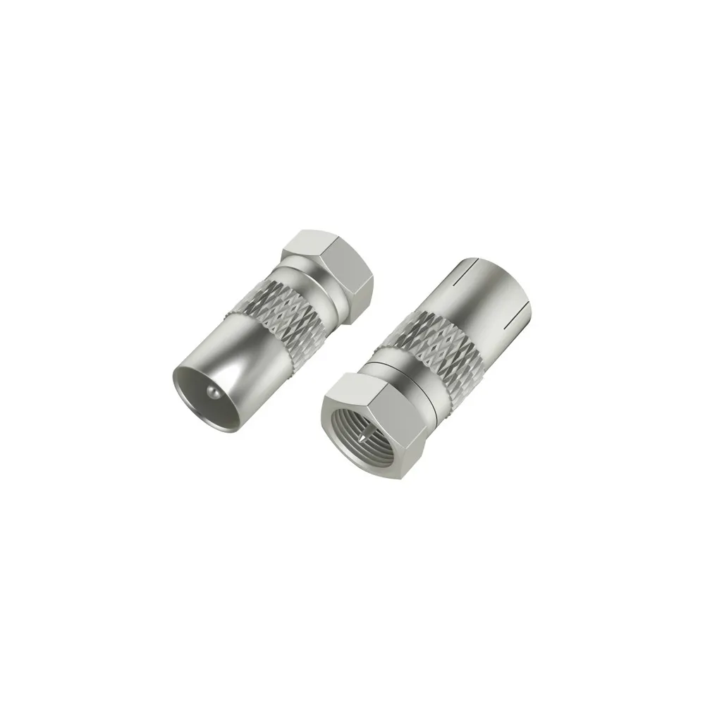 SAT-Adapter-Set, F-Stecker - Koax-Stecker/Kupplung, 2 Stück (00205315)