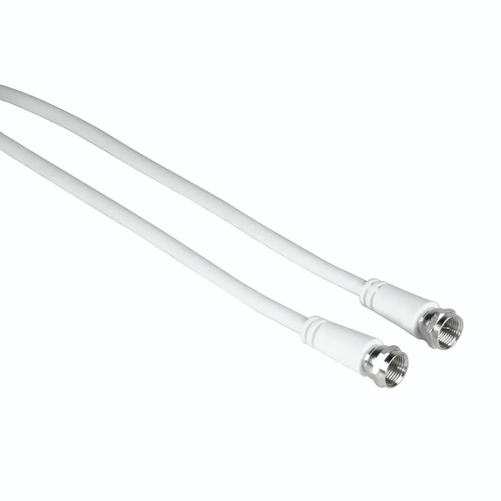 SAT-Anschlusskabel, F-Stecker - F-Stecker, 1,5 m, 75 dB, Weiß (00205037)