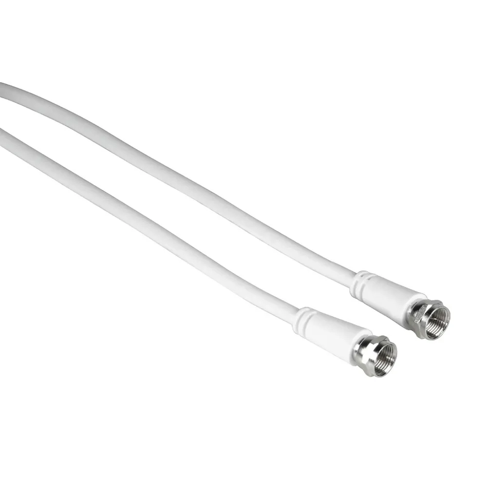 SAT-Anschlusskabel, F-Stecker - F-Stecker, 10 m, 75 dB, Weiß (00205040)