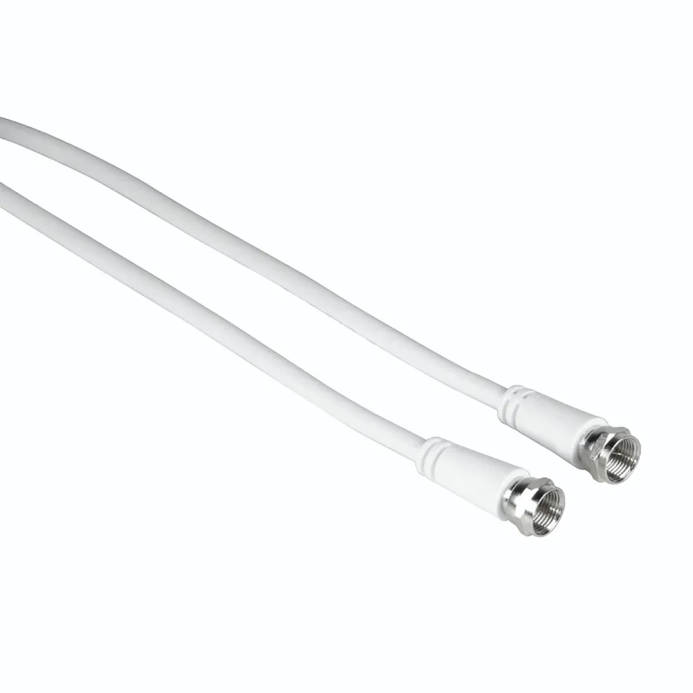 SAT-Anschlusskabel, F-Stecker - F-Stecker, 3 m, 75 dB, Weiß (00205038)