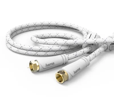 SAT-Anschlusskabel, F-Stecker - F-Stecker, Metall, vergoldet, 3,0 m, 120 dB (00179219)