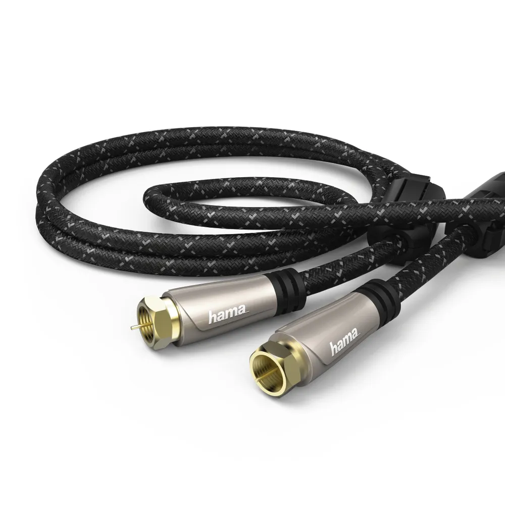 SAT-Anschlusskabel, F-Stecker - F-Stecker, Metall, vergoldet, 3,0 m, 120 dB (00179216)