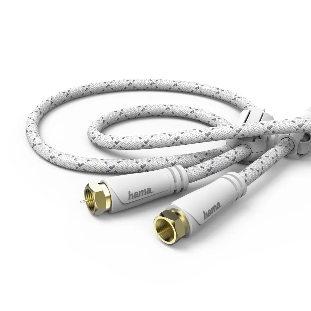 SAT-Anschlusskabel, F-Stecker - F-Stecker, Metall, vergoldet, 1,5 m, 120 dB (00179218)