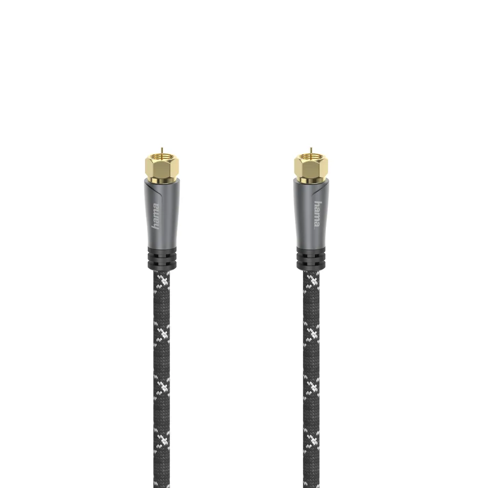 SAT-Anschlusskabel, F-Stecker - F-Stecker, Metall, vergoldet, 5,0 m, 120 dB (00205079)