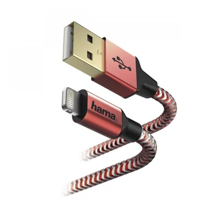 "Schnelllade-/Datenkabel ""Reflective"", USB-C - Lightning, 1,5 m, Rot (00183310)"