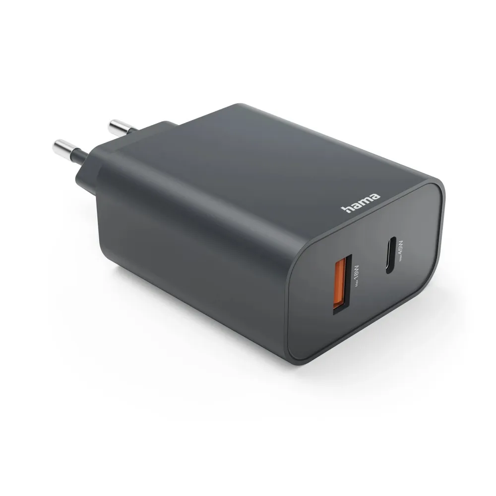 Schnellladegerät, 1x USB-C, 1x USB-A, PD, 45 W, Anthrazit (00086444)