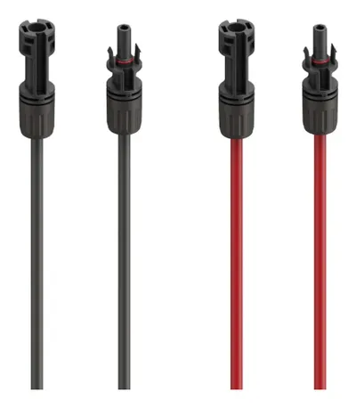 Solarkabel Verlängerung für PV-Anlage, MC4, 4 mm², 2x 1,5 m, Rot u. Schwarz (00223900)