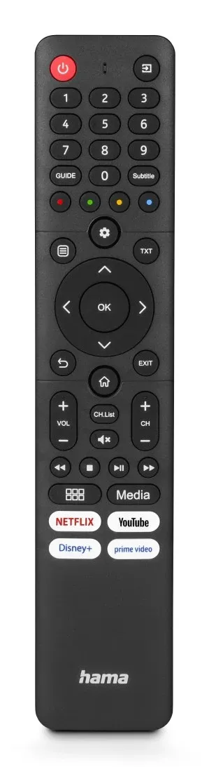 Universal-Fernbedienung für Hisense TVs, IR, lernfähig, mit 4 App-Tasten (00221067)