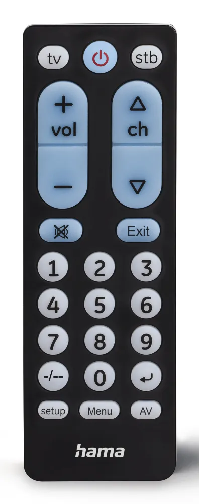 Universal-Fernbedienung TV, Infrarot, für 2 Geräte, große Tasten, lernfähig (00221051)