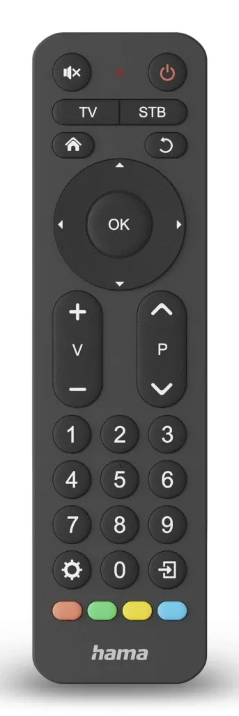 Universal-Fernbedienung TV, Infrarot, für 2 Geräte, große Tasten, lernfähig (00221056)