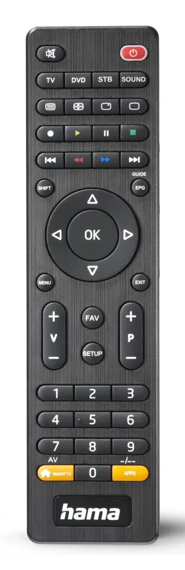 Universal-Fernbedienung TV, Infrarot, für 4 Geräte, mit App-Taste (00221052)