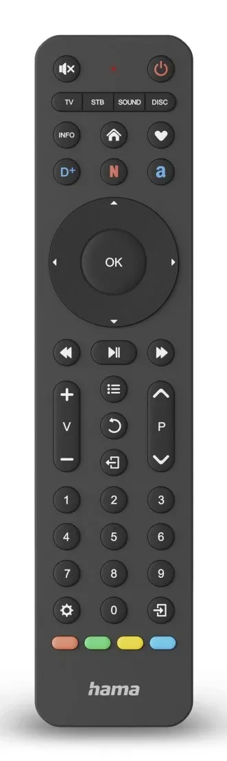 Universal-Fernbedienung TV, Infrarot, für 4 Geräte, lernfähig, App-Tasten (00221053)