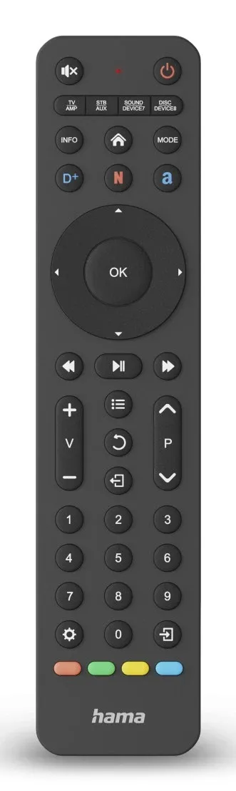 Universal-Fernbedienung TV, Infrarot, für 8 Geräte, lernfähig, App-Tasten (00221055)