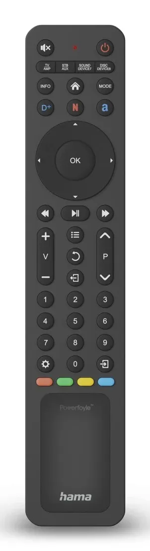 Universal-Fernbedienung TV, IR, Solar, für 8 Geräte, lernfähig, App-Tasten (00221057)