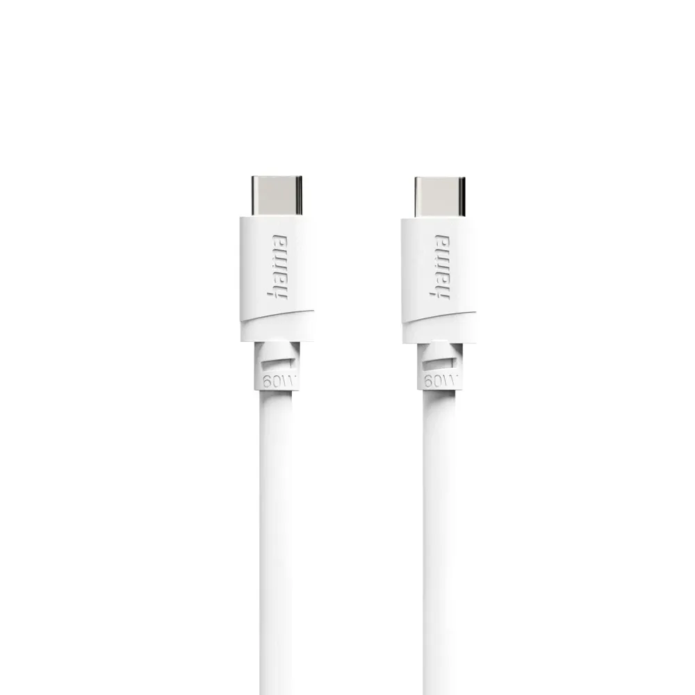 USB-C auf USB-C Kabel Ladekabel, USB-C - USB-C, 60 W, 1 m, Weiß (00201807)