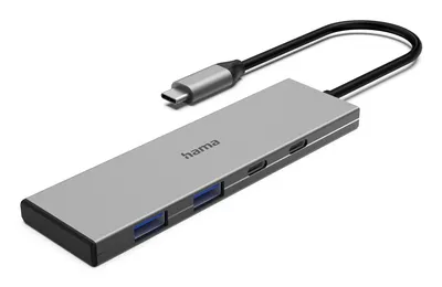 USB-C-Hub, 4 Ports, 2x USB-A, 2x USB-C, USB 3.2 Gen2, 10 Gbit/s, PD, Alu (00200147)