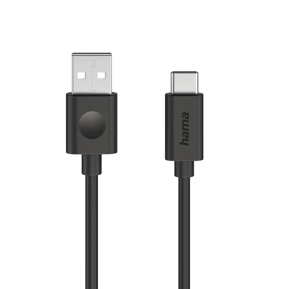 USB-Kabel, USB-A - USB-C, 1,2 m, Schwarz (00086447)