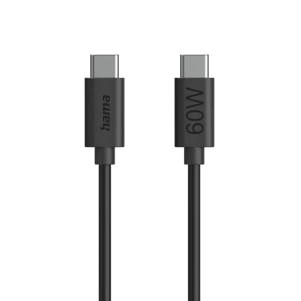 USB-Kabel, USB-C - USB-C, 1,2 m, Schwarz (00086446)