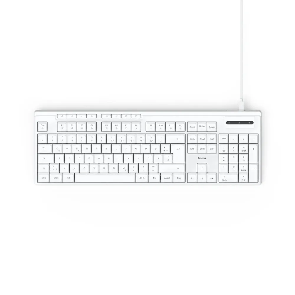 "USB-Tastatur ""CK-200"", kabelgebunden, 8 Media-Tasten, Weiß, QWERTZ DE (00173053)"