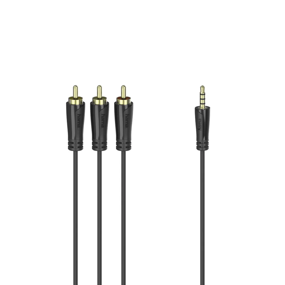 Verbindungskabel, 3,5-mm-Klinken-Stecker 4-pol. - 3 Cinch-Stecker, 1,5 m (00205154)