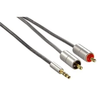 "Verbindungskabel ""AluLine"" Klinkenst. 3,5 mm, stereo - 2x Cinch-Stecker, 2m (00080865)"