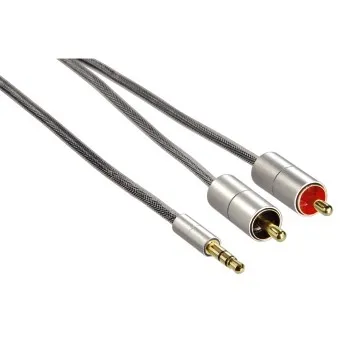 "Verbindungskabel ""AluLine"" Klinkenst. 3,5 mm, stereo - 2x Cinch-Stecker, 1m (00080864)"