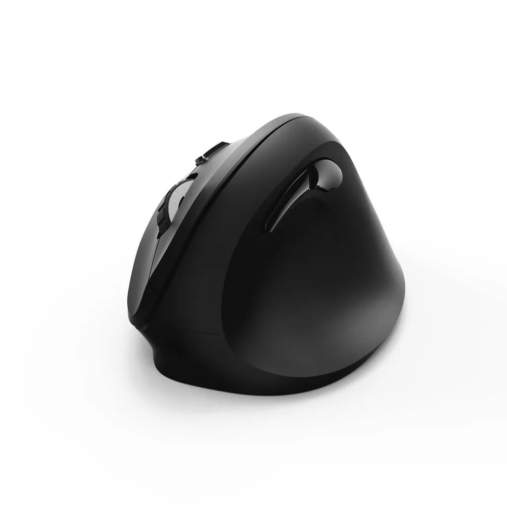 Vertikale, ergonomische Funkmaus "EMW-500", 6 Tasten, Schwarz